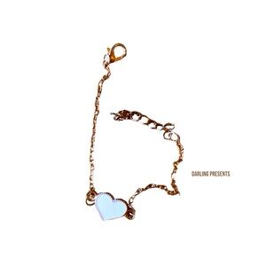 Acrylic Heart Chain Bracelet Women Color White & Gold
